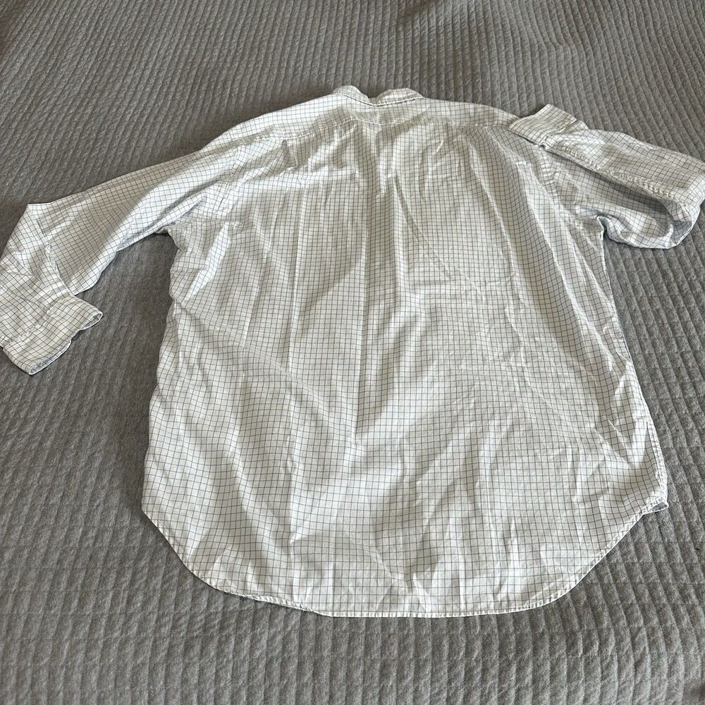Polo Golf Ralph Lauren Preppy Men’s White Blue Check Cotton Button-Up Shirt L - Picture 7 of 7